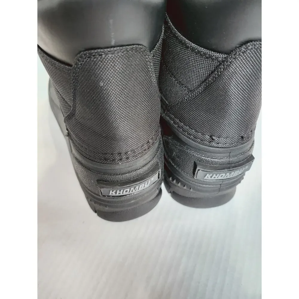 Sz 10 Khombu Snow Boots Men's Black Jessie Waterproof Front Zip Thermolite New
